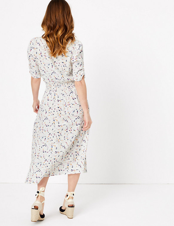 PETITE Ditsy Floral Midi Wasted Dress ...