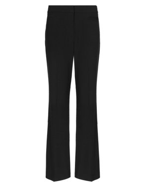 PETITE Flat Front Bootleg Trousers Image 2 of 4