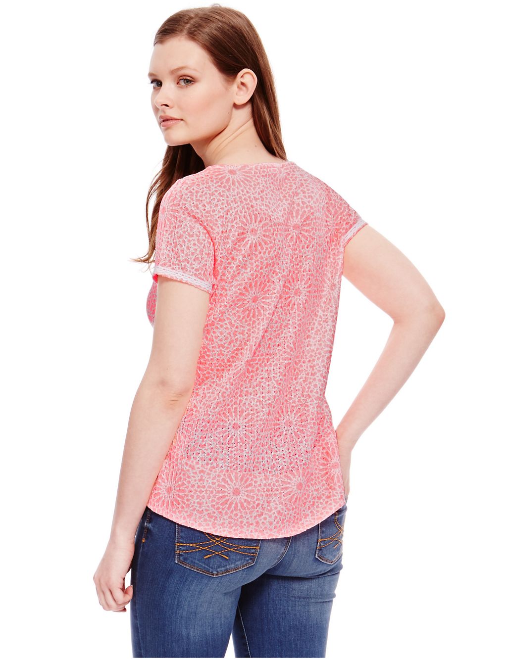 PETITE Floral Lace Panelled T-Shirt 4 of 4