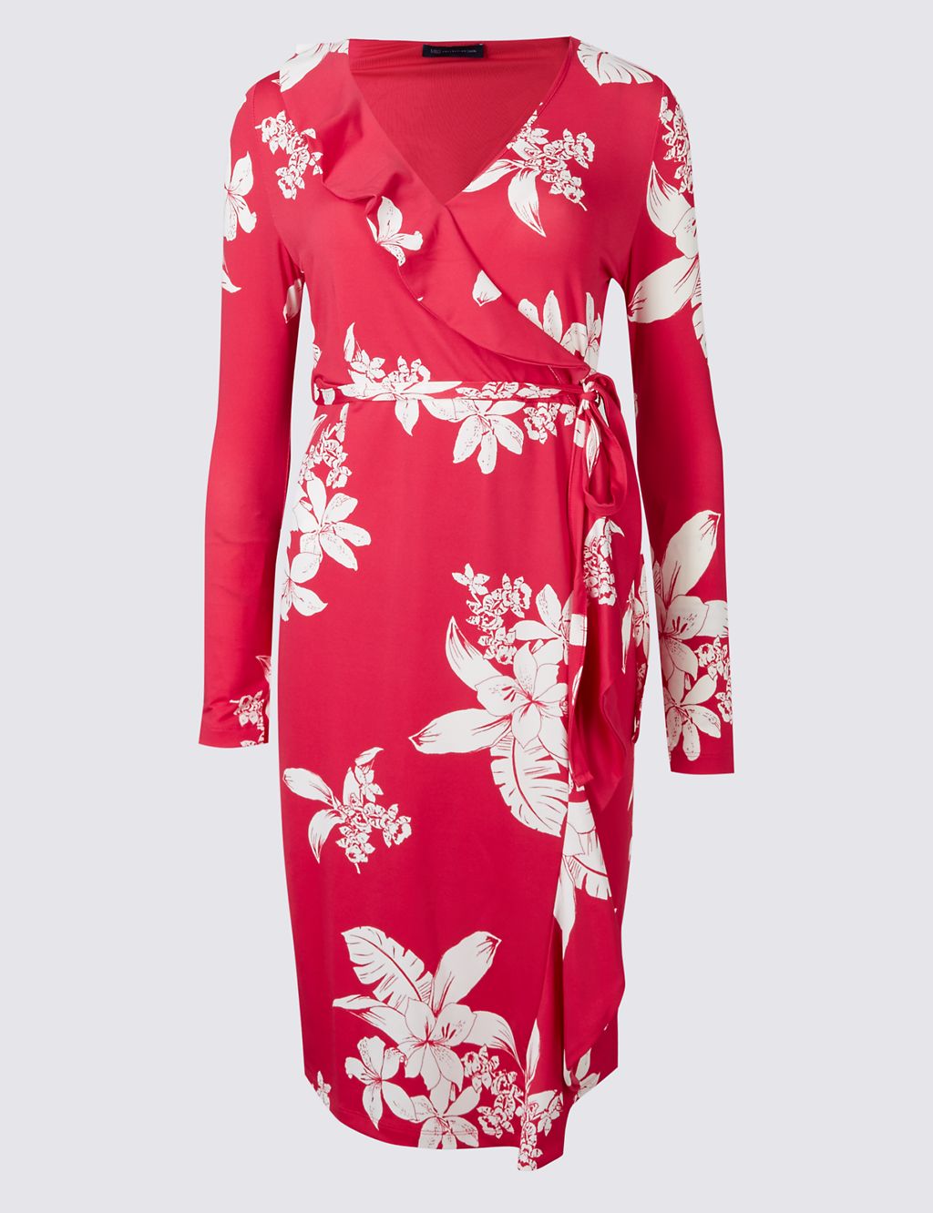PETITE Floral Print Wrap Midi Dress 1 of 4