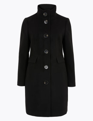 M and s on sale funnel neck coat