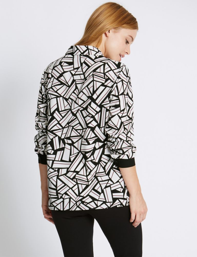 PETITE Geometric Print Long Sleeve Shirt 3 of 4
