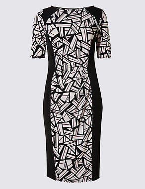 PETITE Geometric Print Shift Dress Image 2 of 4