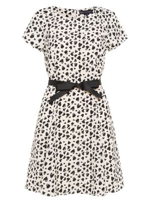 PETITE Heart Print Belted Skater Dress | M&S Collection | M&S