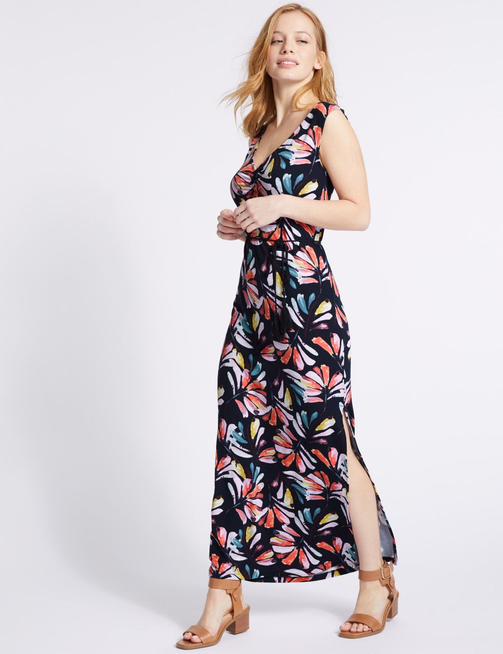 PETITE Leaf Print Maxi Dress | M&S Collection | M&S