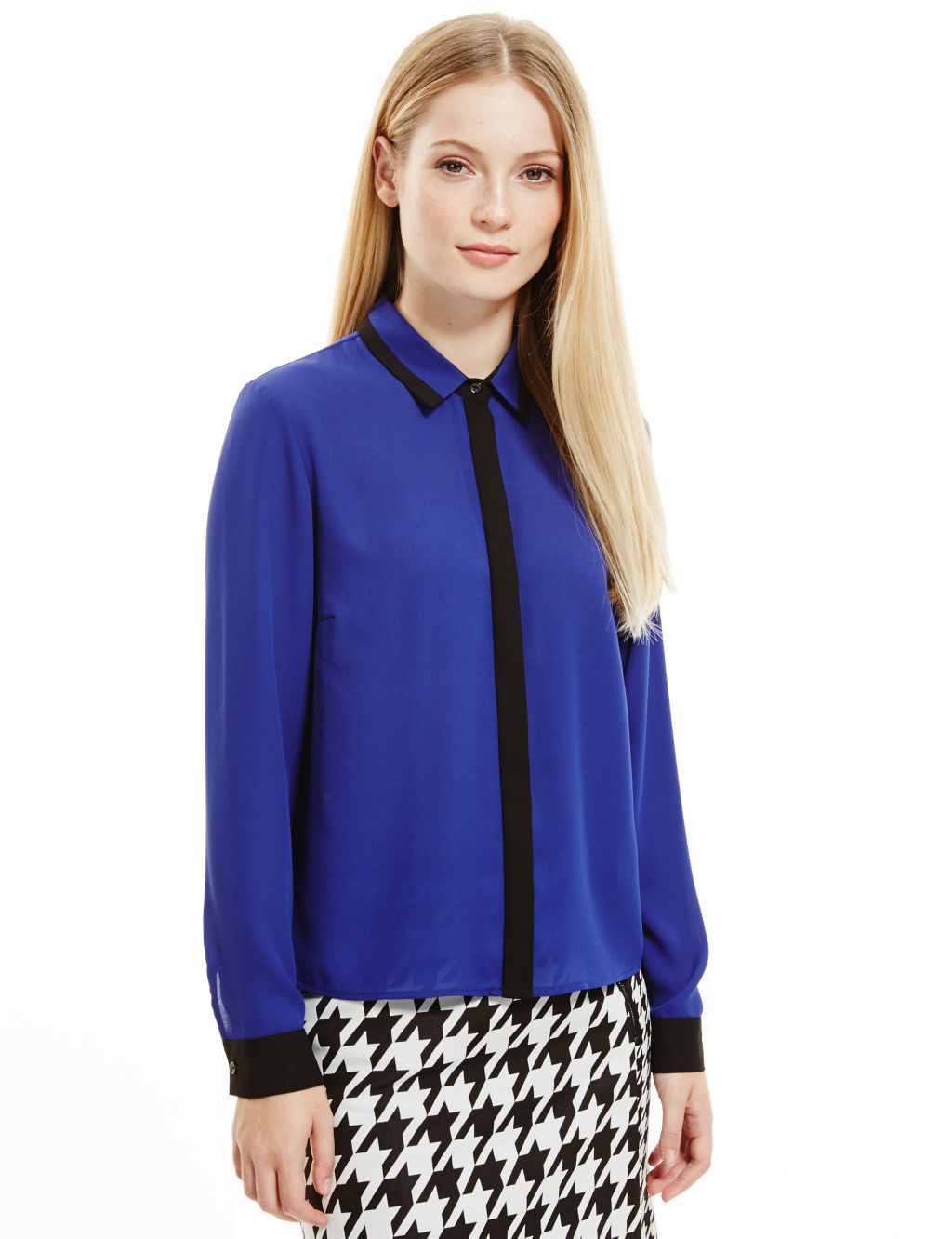 PETITE Long Sleeve Cropped Blouse 2 of 4