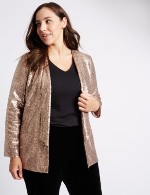 Plus size gold outlet sequin jacket