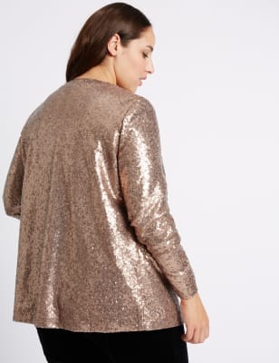 Rose gold sequin outlet jacket plus size