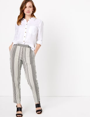 Petite best sale striped trousers