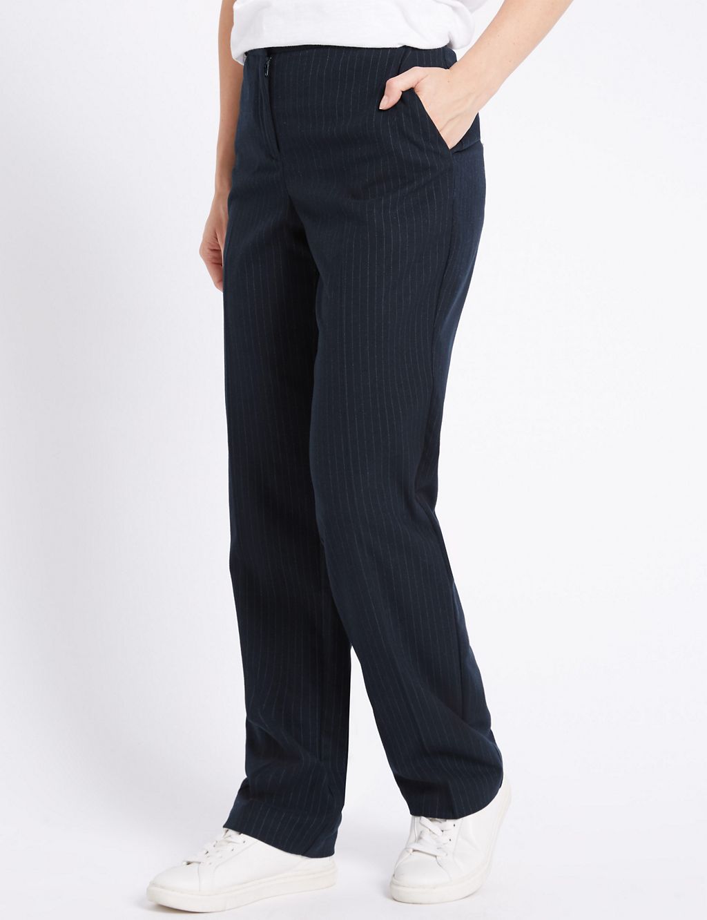 PETITE Pinstriped Straight Leg Trousers 3 of 4