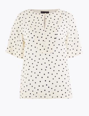 Petite Polka Dot Blouse