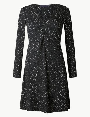 PETITE Polka Dot Fit & Flare Dress | M&S Collection | M&S