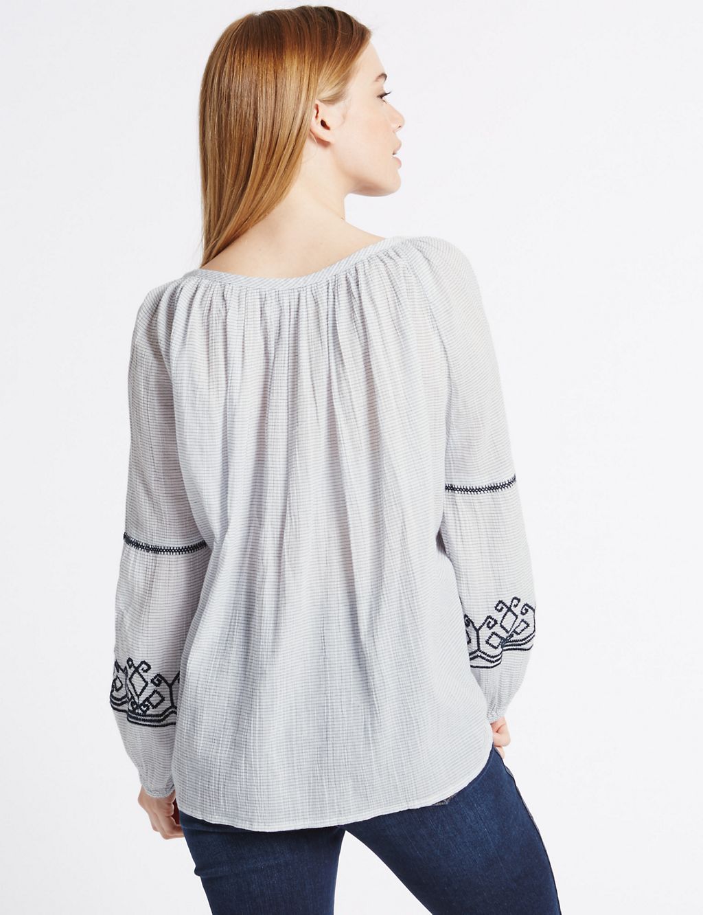 PETITE Pure Cotton Embroidered Blouse 4 of 4