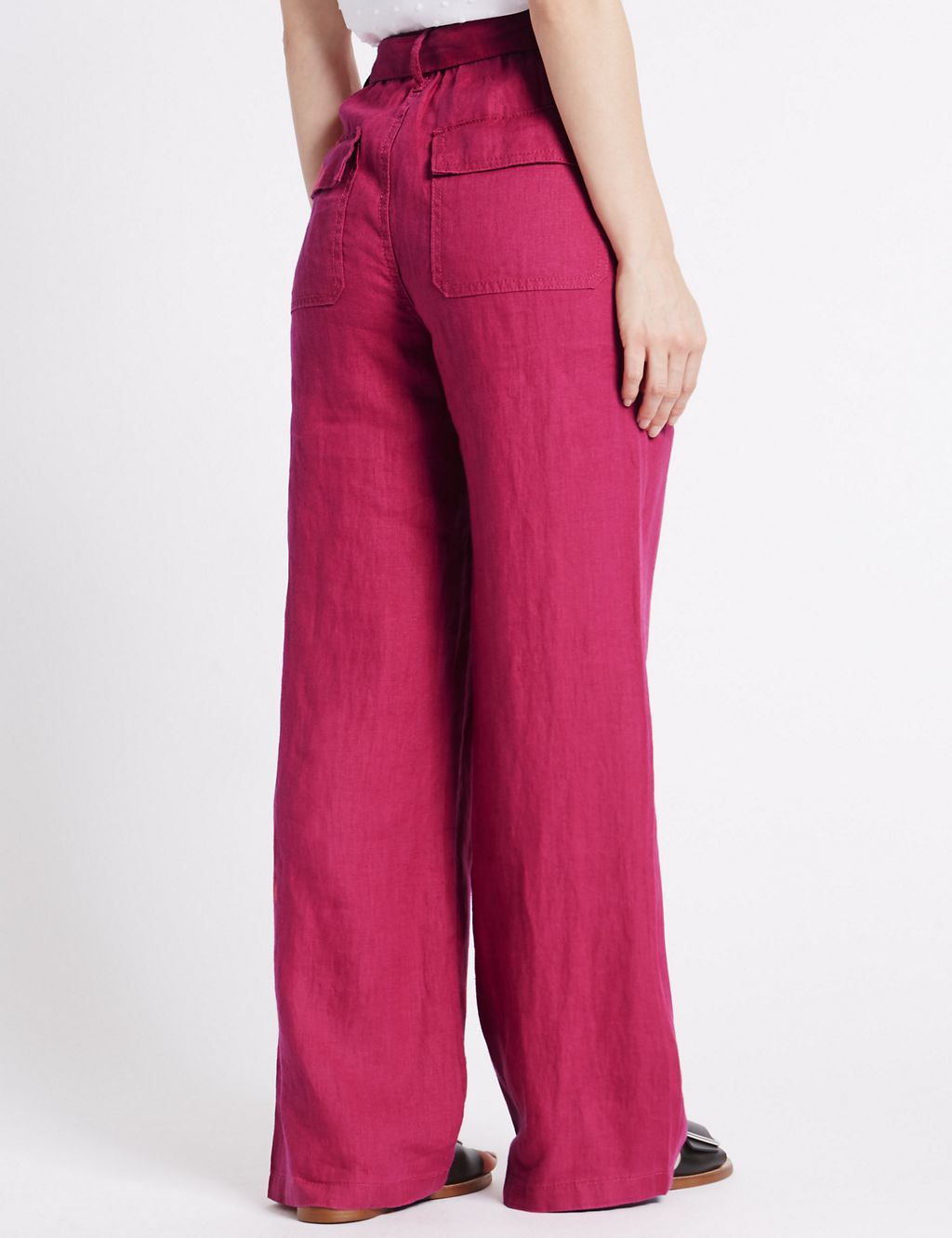 PETITE Pure Linen Wide Leg Trousers 4 of 6