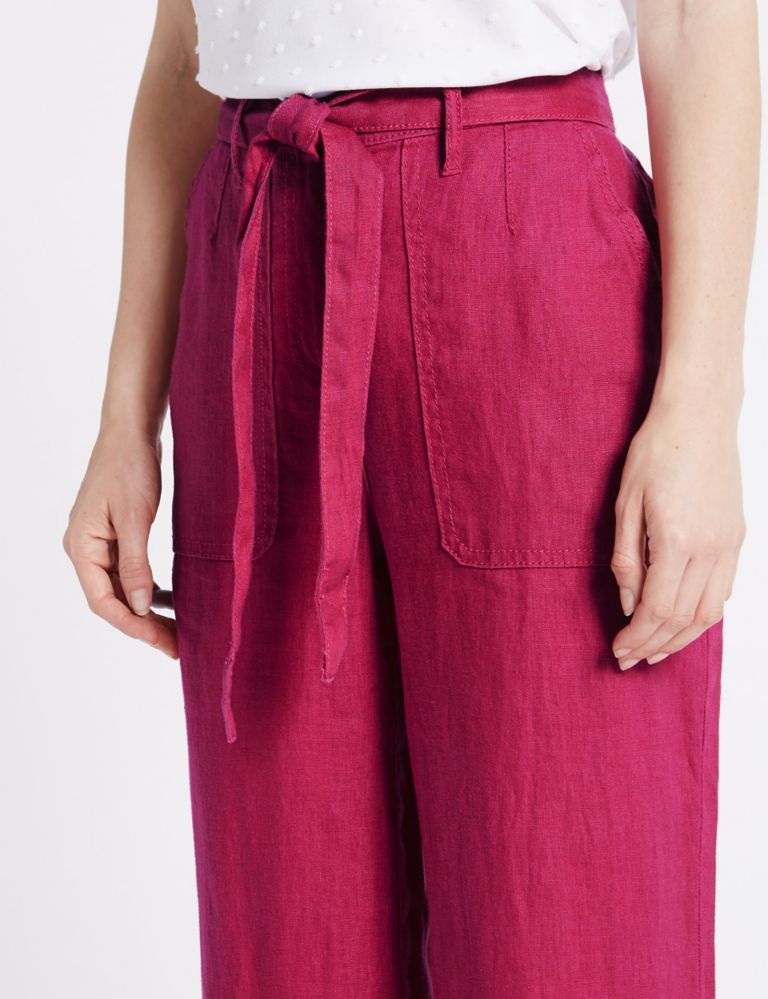 PETITE Pure Linen Wide Leg Trousers 5 of 6