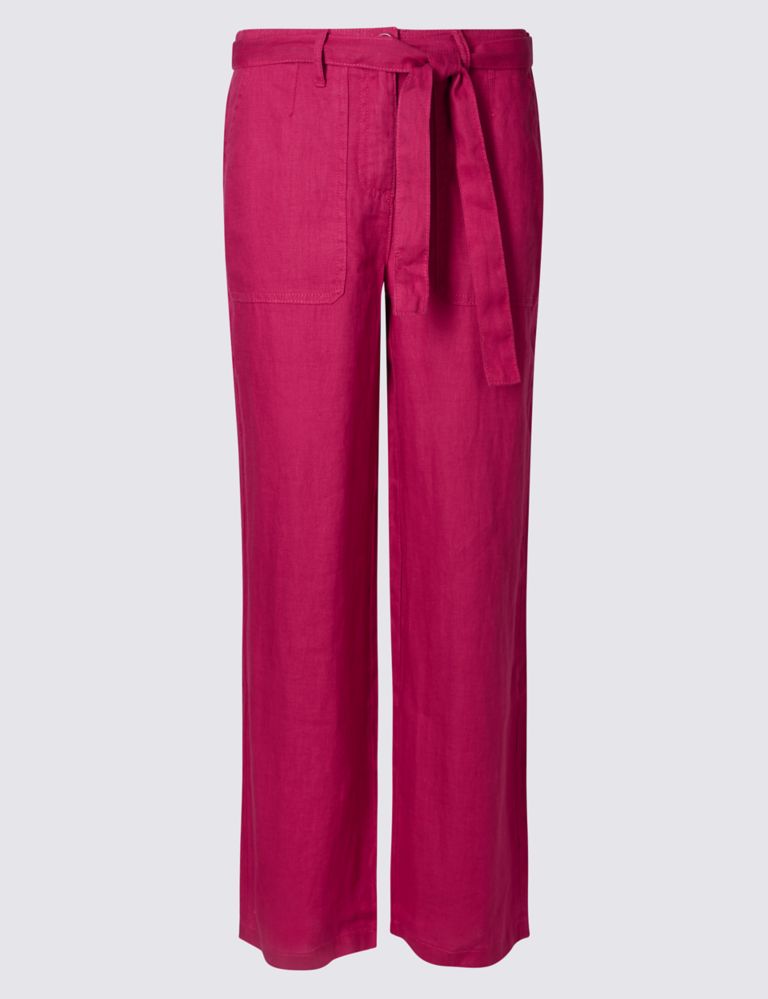 PETITE Pure Linen Wide Leg Trousers 2 of 6