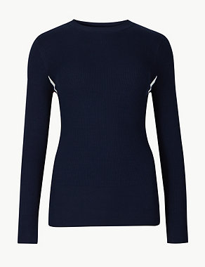 PETITE Ribbed Round Neck Jumper Image 2 of 4