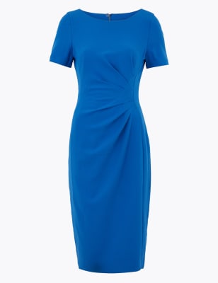 PETITE Ruched Front Midi Tailored Dress | M&S Collection | M&S