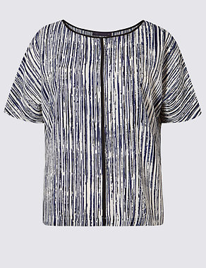 PETITE Scratch Line Print Shell Top Image 2 of 4