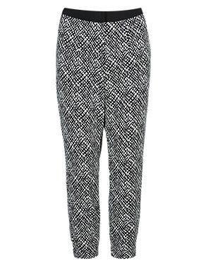 PETITE Scratchy Print Tapered Leg Trousers Image 2 of 4