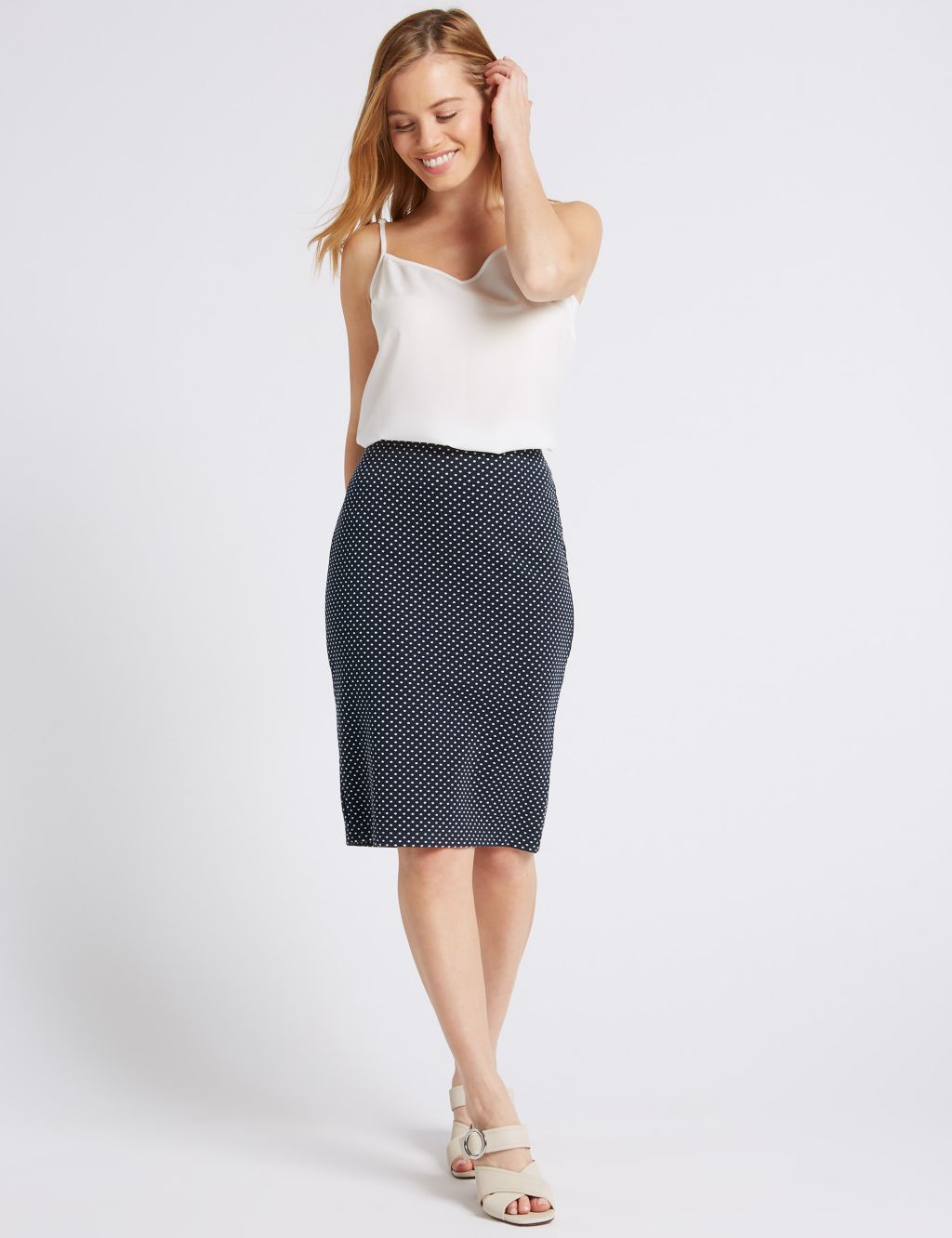 PETITE Spotted Jersey Skirt 3 of 6