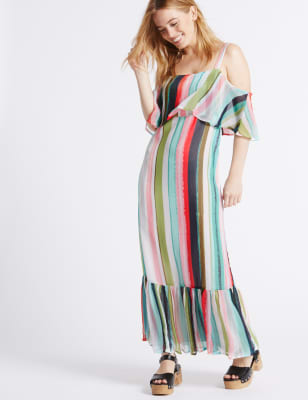 Petite striped outlet dress