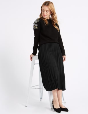 Mid length outlet pleated skirts era