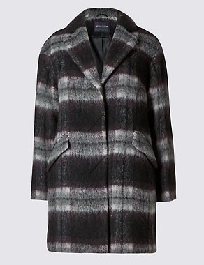 PETITE Wool Blend Checked Coat Image 2 of 4