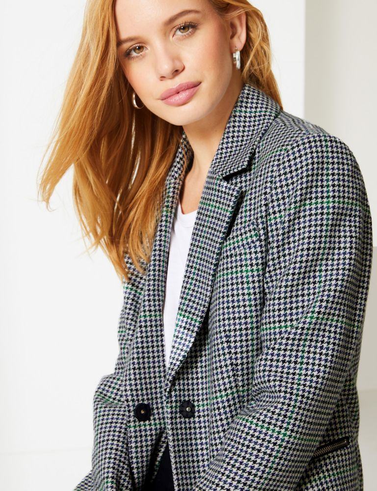PETITE Wool Blend Checked Coat 4 of 4