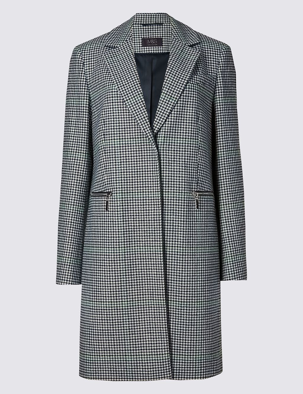 PETITE Wool Blend Checked Coat 1 of 4