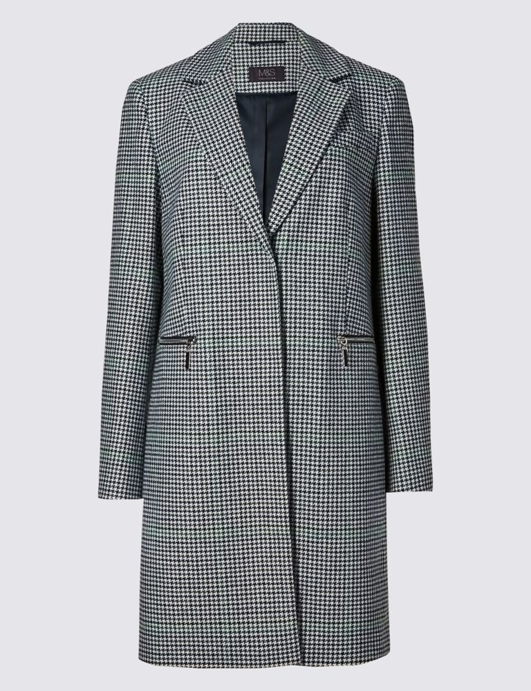 PETITE Wool Blend Checked Coat 2 of 4