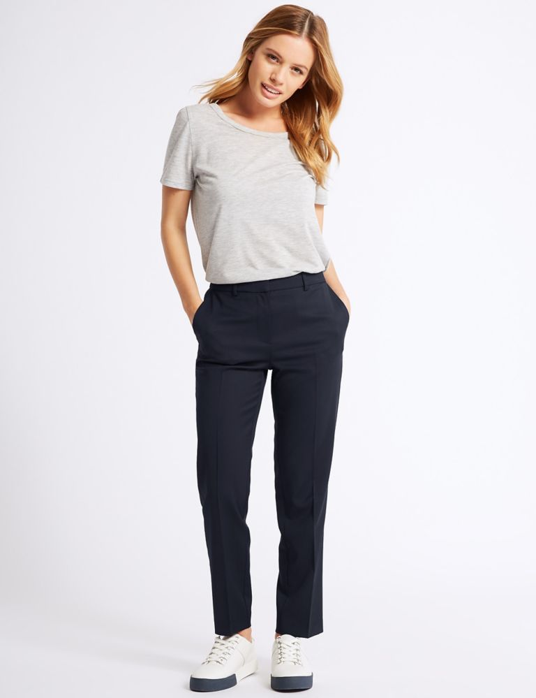 PETITE Wool Blend Cropped Trousers 1 of 6