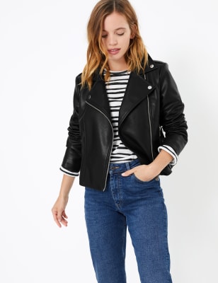 PETITE Zip Detail Biker Jacket, M&S Collection