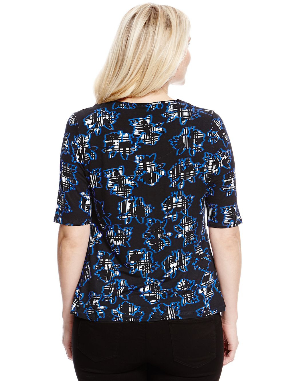 PLUS Abstract Print 7 Pleated Top 4 of 4