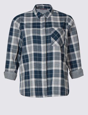 PLUS Checked Double Cloth Shirt Image 2 of 5