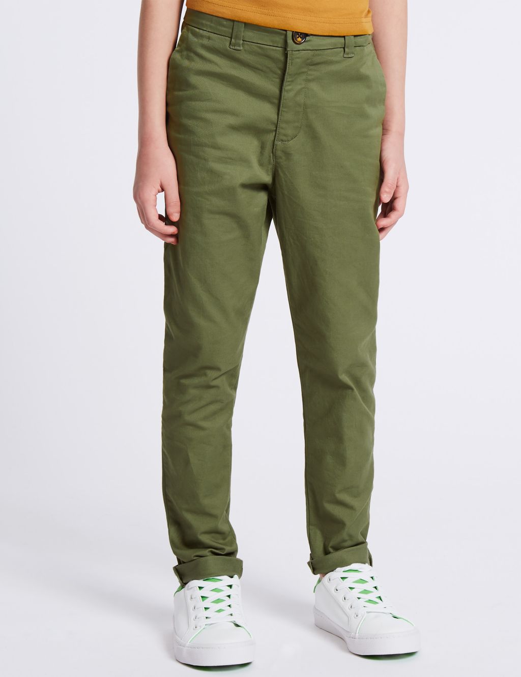 PLUS Cotton Rich Chinos with Stretch (3-16 Years) 2 of 4