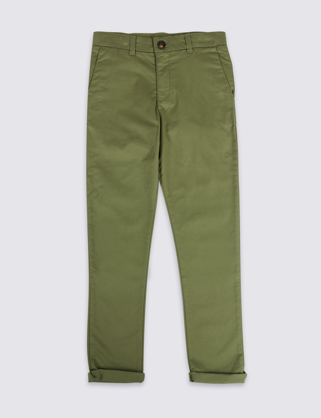 PLUS Cotton Rich Chinos with Stretch (3-16 Years) 1 of 4