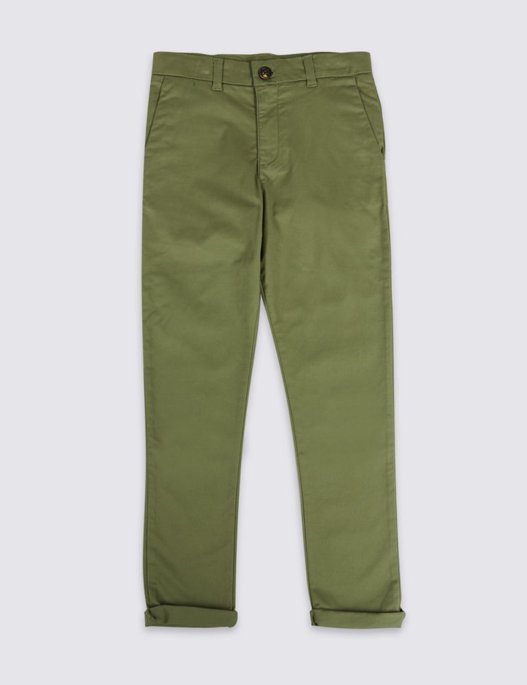 PLUS Cotton Rich Chinos with Stretch (3-16 Years) 2 of 4