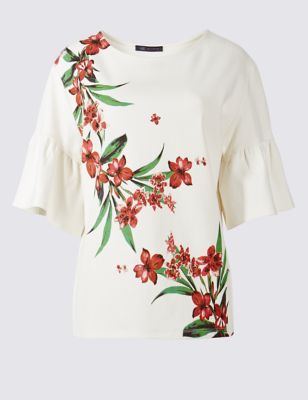 PLUS Cotton Rich Floral Print T-Shirt Image 2 of 5