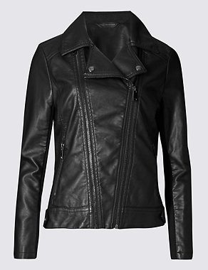 PLUS Faux Leather Biker Jacket Image 2 of 4