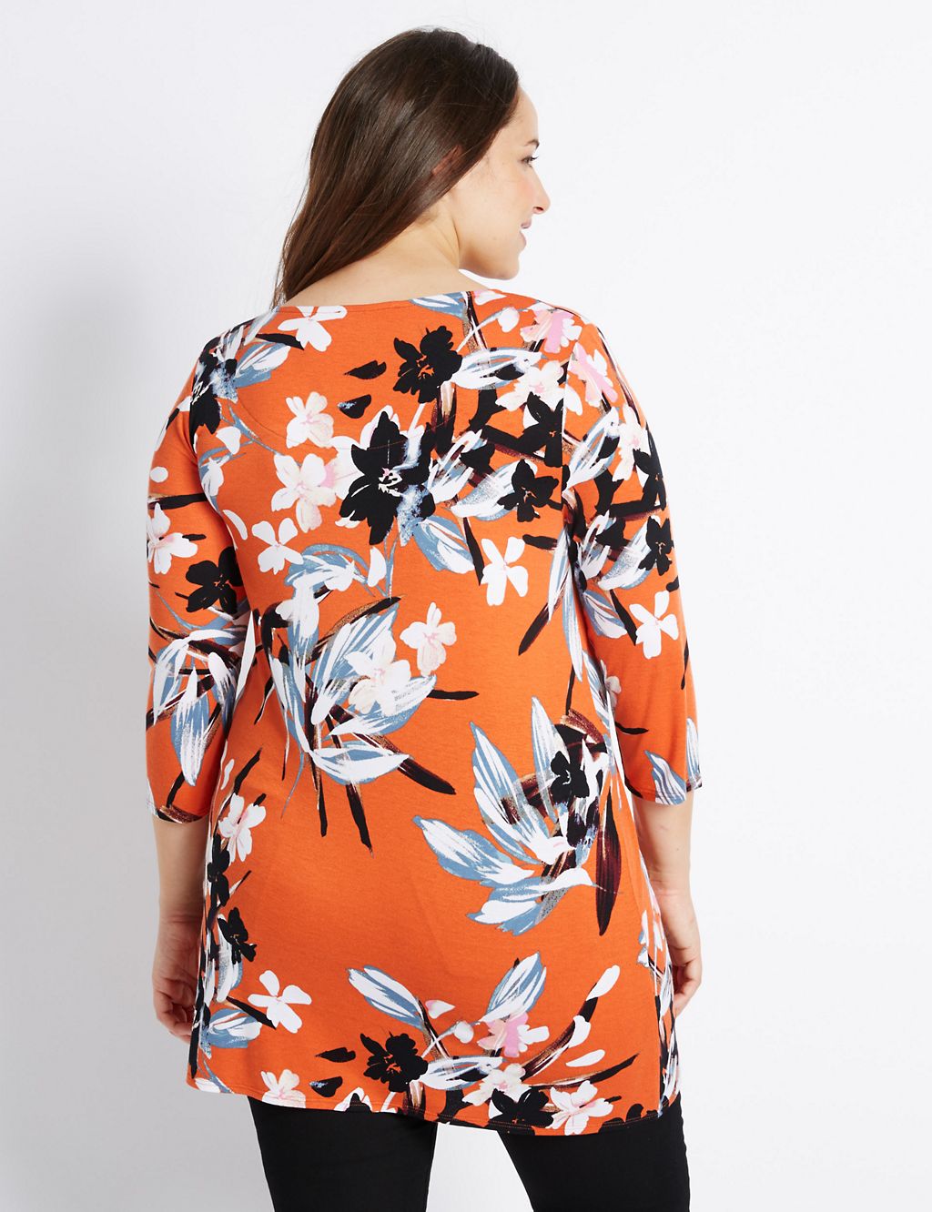 PLUS Floral Print 3/4 Sleeve Tunic 4 of 4