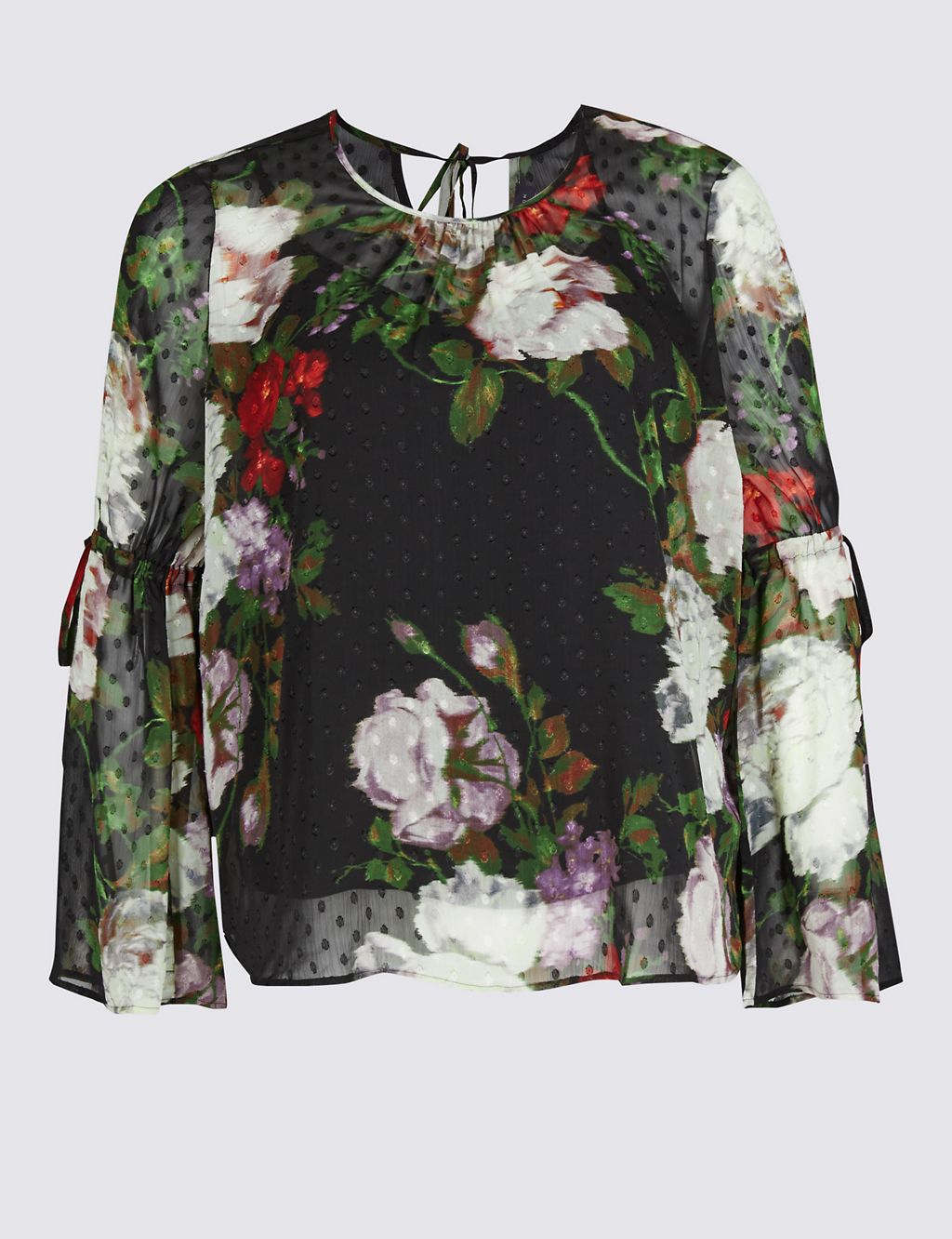 PLUS Floral Print Long Sleeve Blouse 1 of 2