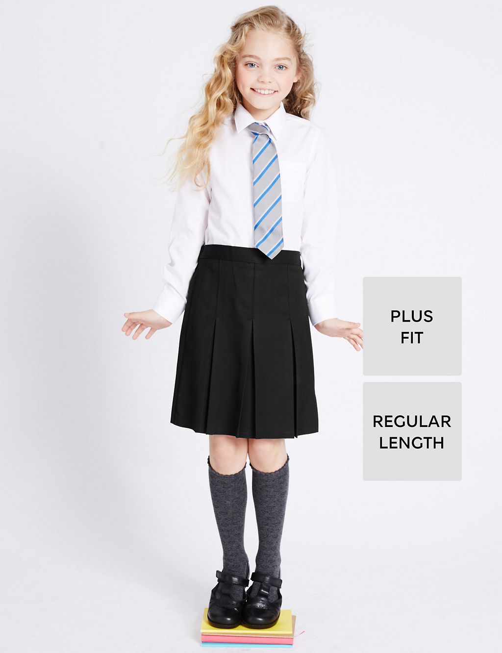 PLUS Girls' Permanent Pleated Skirt 3 of 7