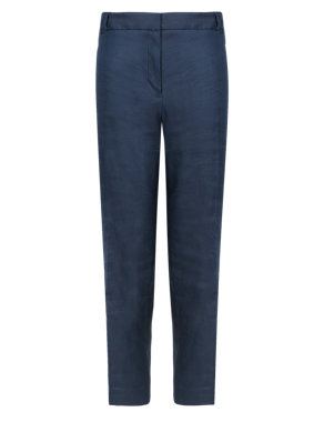 PLUS Linen Blend 7/8 Cropped Trousers Image 2 of 5