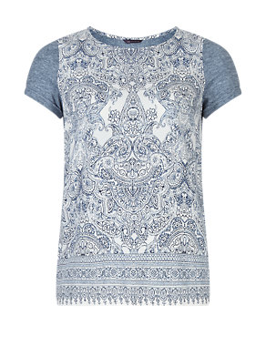 PLUS Mirror Floral Placement Print T-Shirt Image 2 of 4