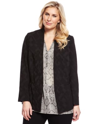 Printed Front-Open Longline Jacket