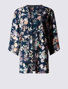 PLUS Oriental Floral Kimono Top Image 2 of 3