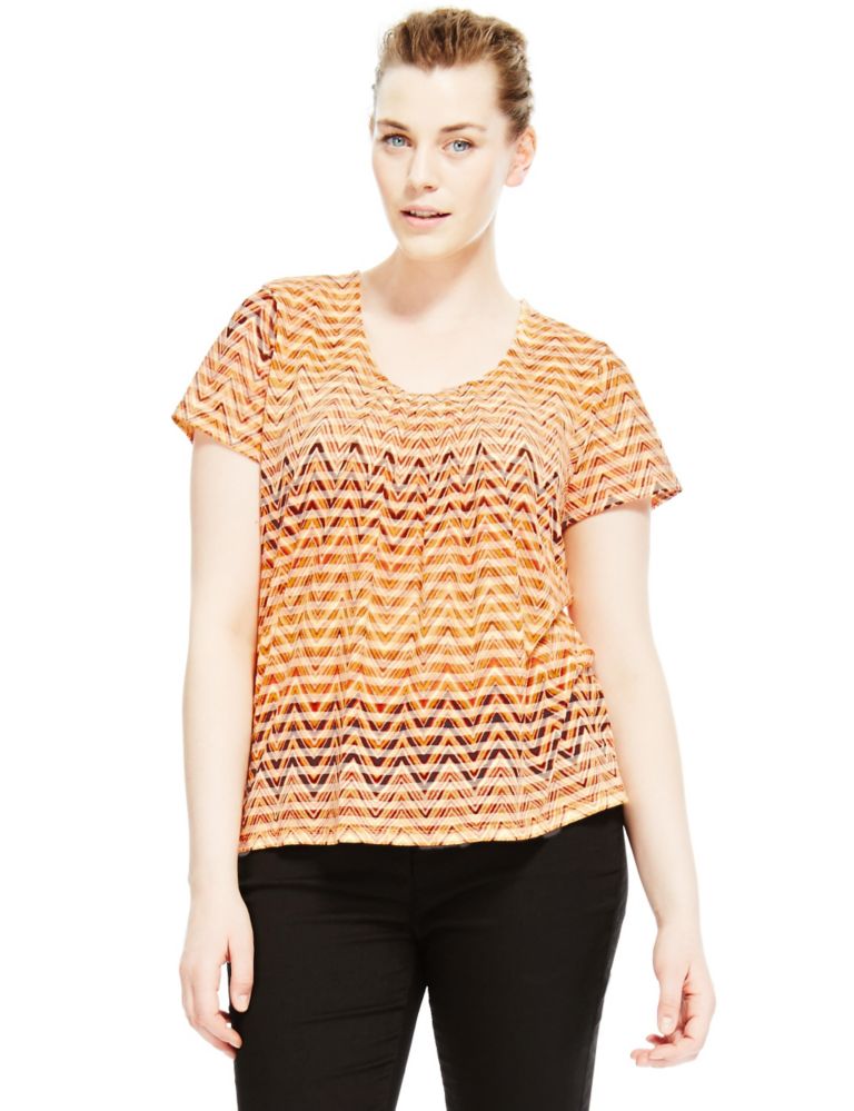 PLUS Pleated & Striped Top 1 of 4