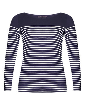 PLUS Pure Cotton Striped Top Image 2 of 6