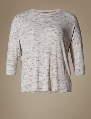 PLUS Space-Dye Round Neck Top Image 2 of 3